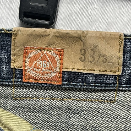 Vintage 1969 Gap Jeans Mens 38x32 Blue Loose Straight Fit 90s Y2K Medium Wash - Picture 17 of 19