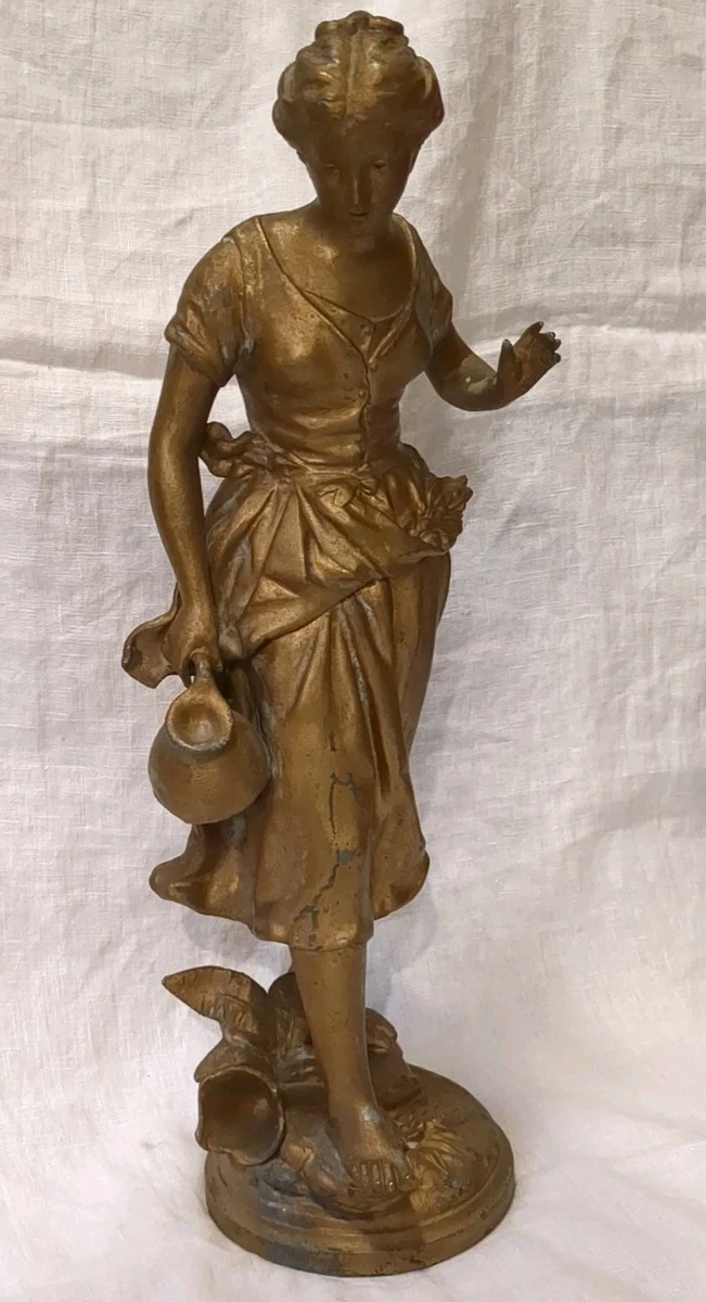 SCULPTURE EN BRONZE Pur Art Déco De Moreau Femme Fille Dame Fée