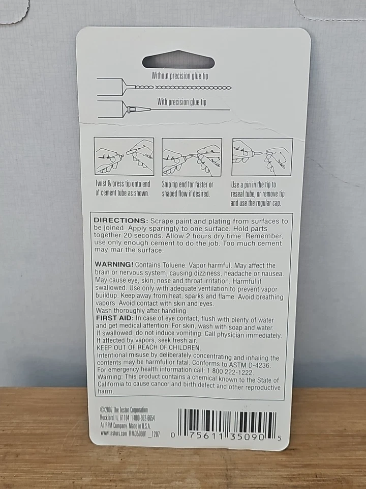 Testors Cement Value Pack (2) 7/8 Fl Oz Tubes #3512 New - Image 2 of 2