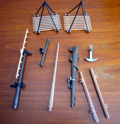 Playmobil vintage Pirate Ship masts, loading platform, more
