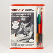 Vintage GRIP-E-Z Gripper Primary Pencil Set Hoyle For Kids Writing Aid USA NEW