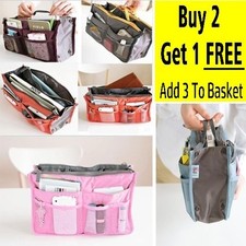 Women Travel Handbag Organiser Bag Insert Liner Purse Tidy Cosmetic Pouch Tote