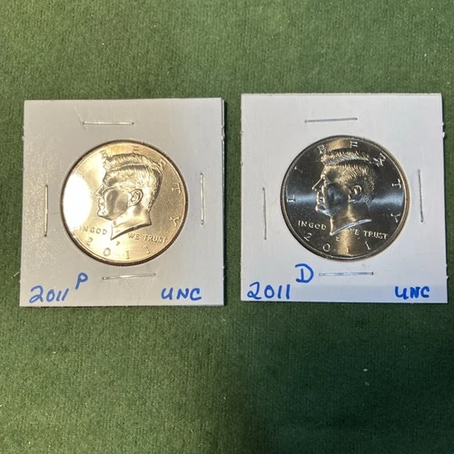 2011 P-D Kennedy Half Dollar 50c CLAD Unc  2 Coins