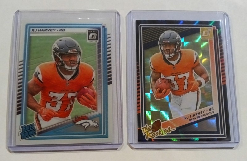 RJ Harvey Rookies 2025 Panini Donruss The Rookies Parallel + Optic RC Denver 🔥