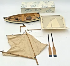 AUTHENTIC MODELS BAY FISHERMAN SAILBOAT WOODEN 13" LONG NIOB