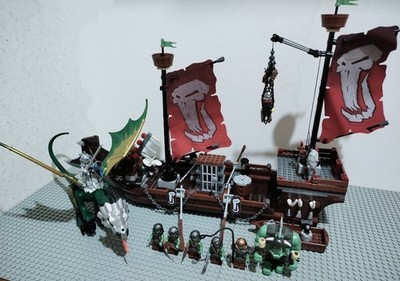 LEGO Castle Fantasy Era Troll Warship 7048 In 2008 Used Retired As