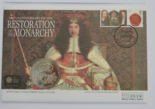 &pound;5 2010 Restoration of the Monarchy Five Pound Coin Cover