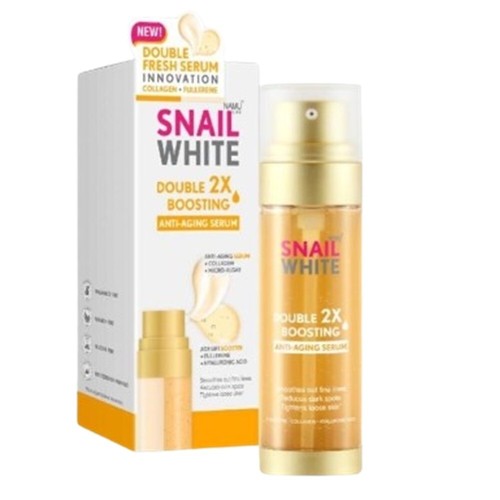 4X Snail White Double Boosting Anti-Aging Serum Facial Collagen Smooth 40ml+40ml - Picture 4 of 10