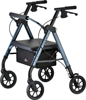 NOVA Star HVY Duty Bariatric Rollator Walker w/Wide Padded Seat - OPEN BOX BLUE