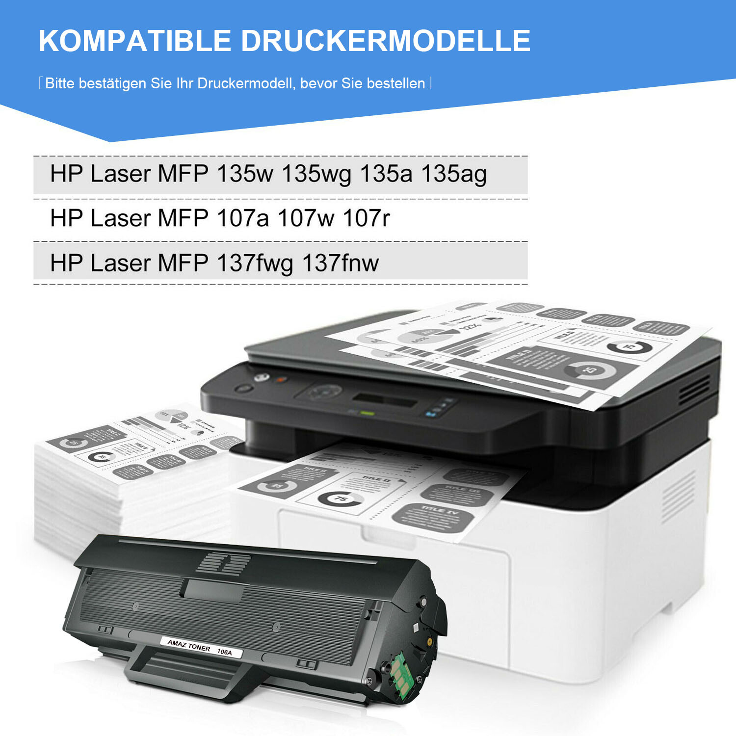 COMETE 106A 1 Cartouche Toner Compatible Avec HP 106A 1106A W1106A