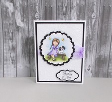Card Kit 4 cards and envies Emma and Rosy "Thinking of you" purples