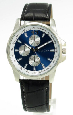 Thomas Calvi Quartz Blue Round Face Mens Watch TCM70A UK