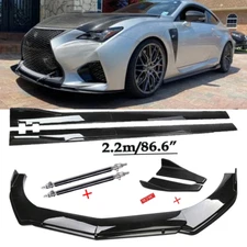 For Lexus RCF Front Bumper Lip Spoiler Chin Splitter Gloss Black Body Kits