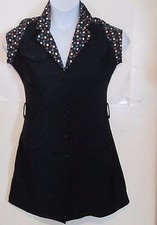 Womens Police Costume Mini Short Dress Size M Medium Halloween Corrupt Cop j125