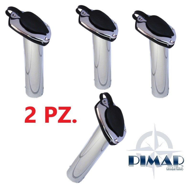 Portacanne in acciaio inox orientabile 360° attacco su bordo murata tondo Portacanne in acciaio inox orientabile 360° attacco su bordo murata tondo