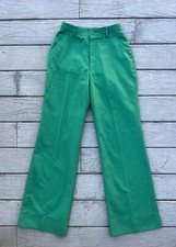 Vintage 1970s Bright Green Bell Bottom Jeans With Pockets Size XS