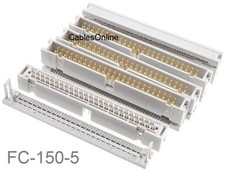 5-Pack 50-Pin 2x25 Male IDC Flat Ribbon Cable Box Header Connectors, FC-150-5