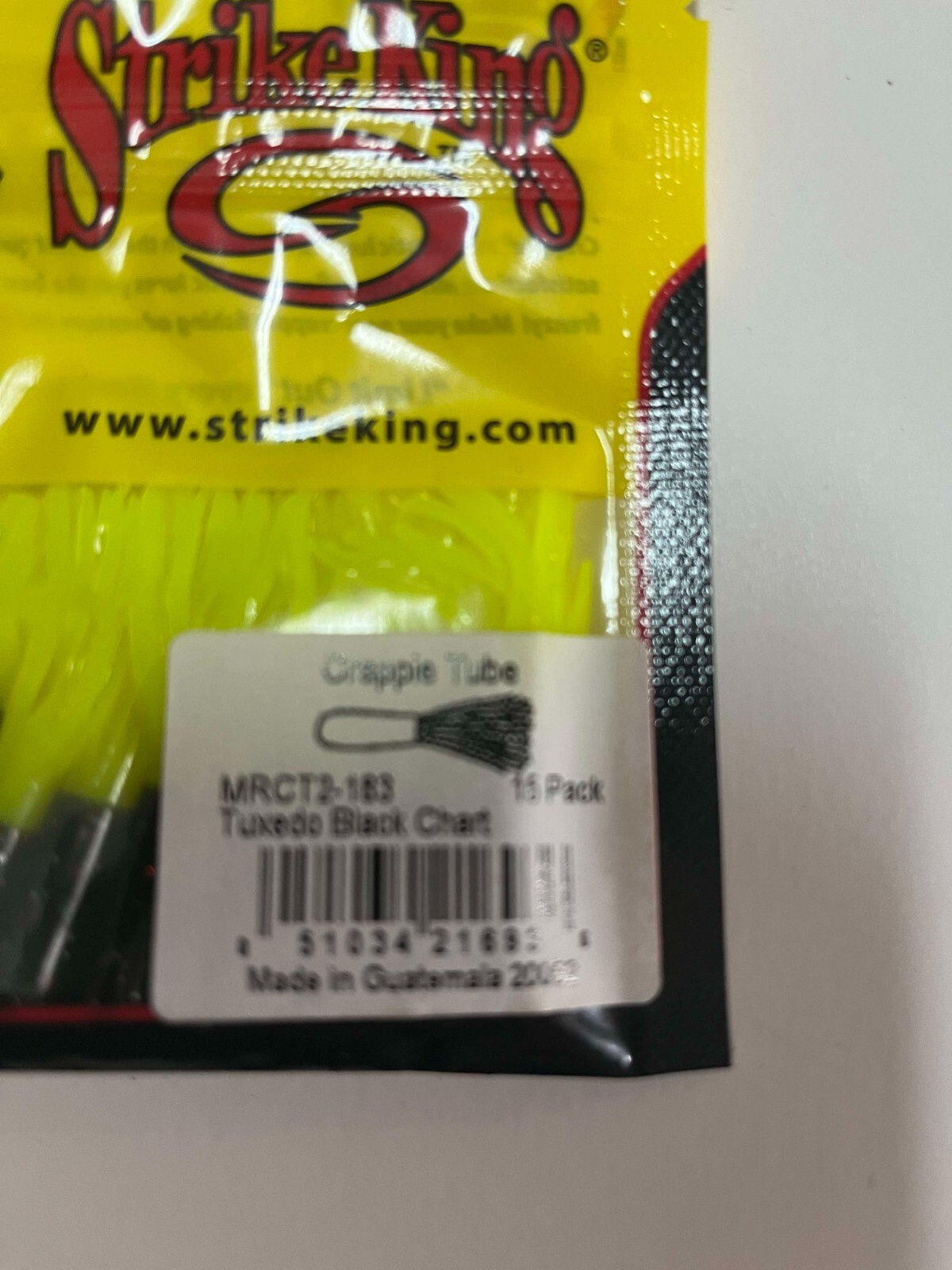 Lot of 6 Mr. Crappie Strike King Lures Crappie Tube Tuxedo Black Chartreuse - Image 2