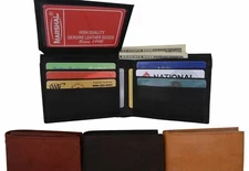 Mens Bifold Genuine Leather Credit/ID Card Holder Wallet Slim Gift