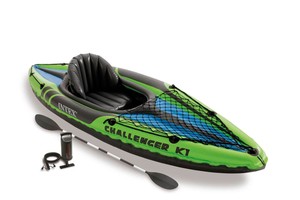 Intex Challenger K1 1-Person Inflatable Sporty Kayak + Oars And Pump | 68305EP - Click1Get2 Half Price