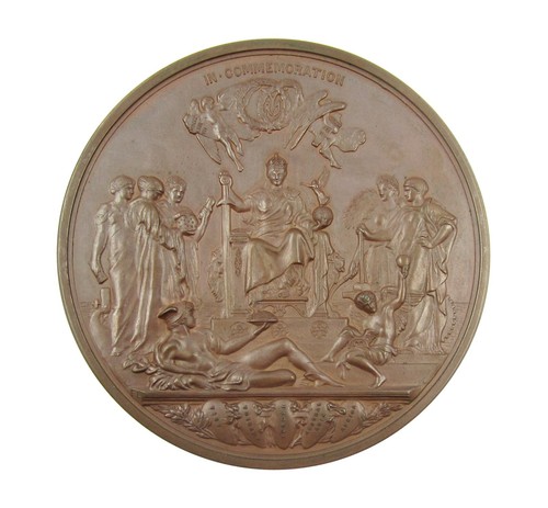 1887 VICTORIA JUBILEE 77mm BRONZE CASED MEDAL - BY BOEHM - Picture 2 of 4