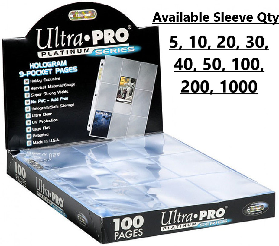 ULTRA PRO PLATINUM 9 POCKET CARD SLEEVES PAGES TRADING CARDS POKEMON MTG AFL NRL