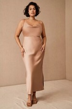 Anthropologie BHLDN Sachin & Babi Cali Satin Charmeuse Midi Slip Dress Size 10