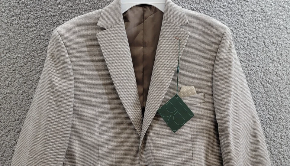 Jaqueta elástica clássica B By Brooks Brothers meninos grandes 18R marrom/creme G/S - Imagem 3 de 4