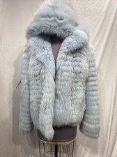 Baby Blue Fox Jacket Horizontal Design W/ Hood (93000)