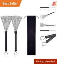 Comfortable Retractable Drum Brushes with Velvet Bag - Perfect for Drummers