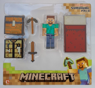 MINECRAFT OVERWORLD STEVE SURVIVAL PACK By JAZWARES BRAND NEW NO