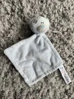 Morrisons tiny tatty blue bear comforter soft toy blanket blankie dou dou