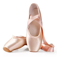 Ballet Dance Shoes Child and Adult Ballet Pointe Shoes with Ribbons Shoes