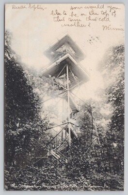 The Observatory Ringing Rocks Park Pottstown   Pennsylvania PA Postcard 1906 UDB