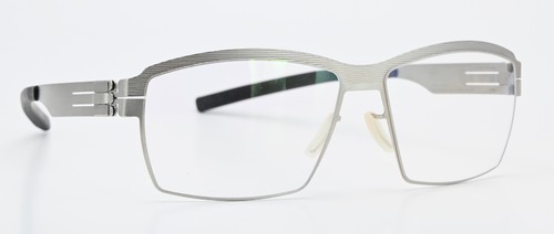 IC! BERLIN Brille Bernardino Pearl Viereck Seidenmatt Silber Leicht Flexibel M L - Picture 8 of 8