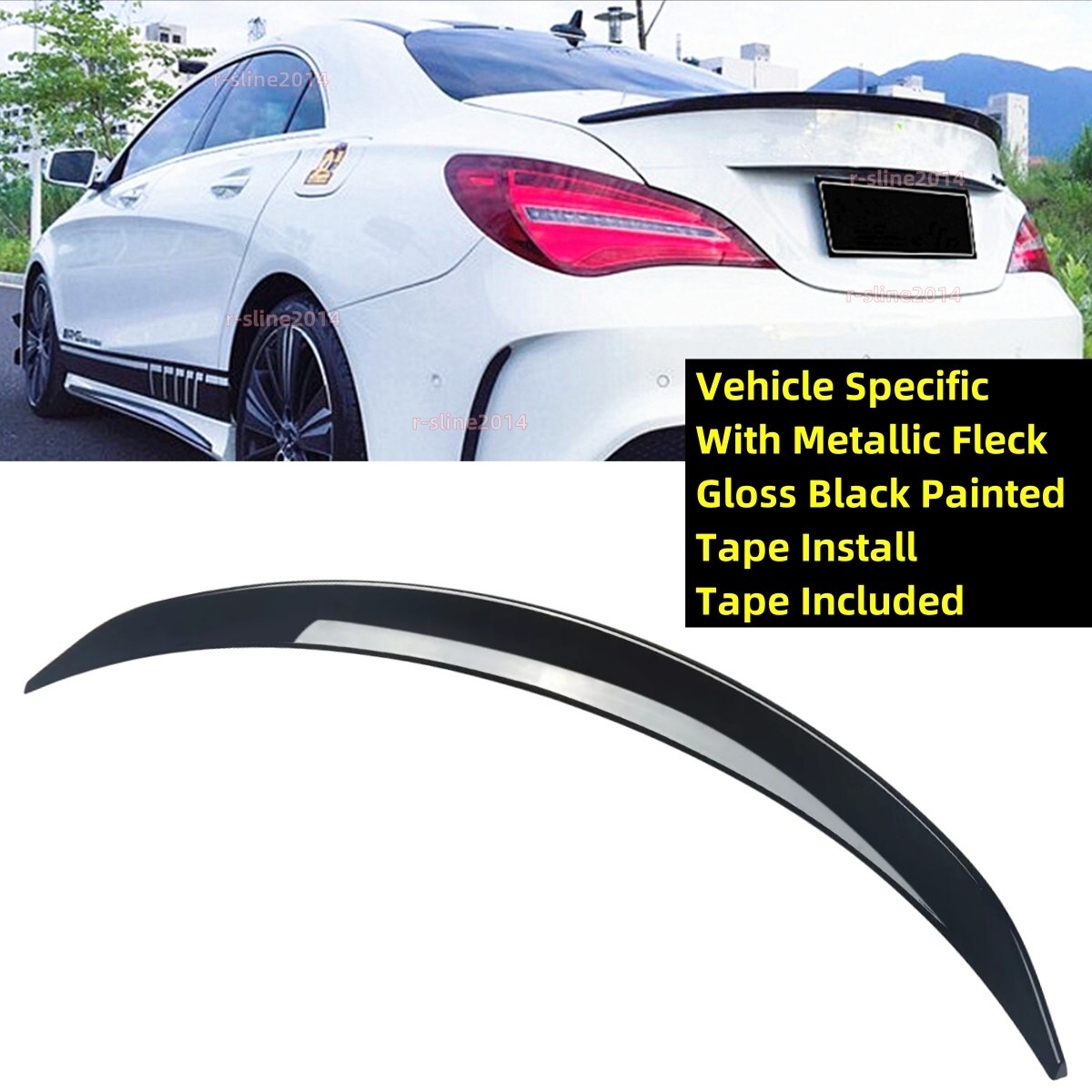 FOR MERCEDES BENZ CLA CLA250 2014-2019 C117 GLOSS BLACK SPOILER