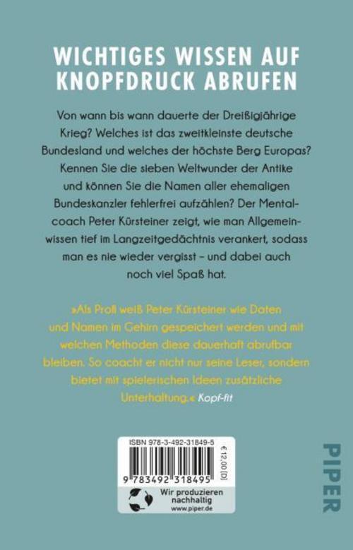 Thumbnail - Peter Kürsteiner / Allgemeinwissen Für Immer Merken / 9783492318495