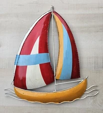 Sailboat decor Marina metal wall decor Island Beach house Patio Pool Porch   