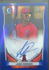 2014 Bowman Chrome Blue Refractor Autograph #BCAP-JR Jose Rondon No 45 of 150