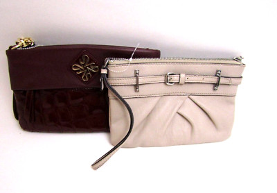  Vera Wang 23cm 2枚セット 2x Simply Vera Vera Wang Pleated Light Mauve & Burgundy Wristlet