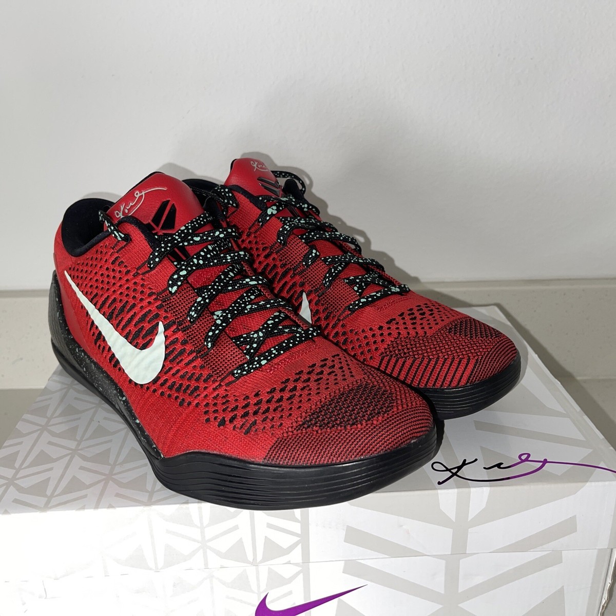 Nike Kobe IX 9 Elite Low University Red Custom Black Size 11 Mens