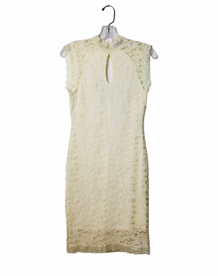 Almost Famous Bodycon Dress Ivory Lace Sleeveless Sexy S Summer | eBay