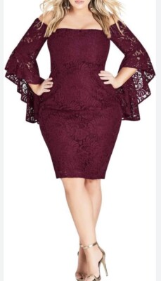 CITY CHIC Mystic Lace Plus Size Dress Ruby. L/20W $169 CITY CHIC Mystic Lace Plus Size Dress Ruby. L/20W $169