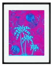 Palm Tree 11x14" Matted Art Print Key West Florida Keys Tropical Island Pop Deco