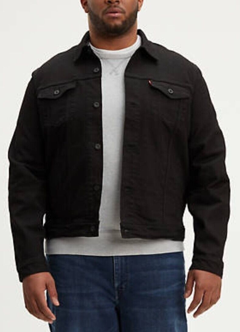 Levi's Black Denim Trucker Jacket Men's XLT Jean Jack… - Gem