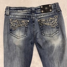 Miss Me Embroidered Capri Jeans 30 Distressed Acid Wash Low Rise Y2K Bling