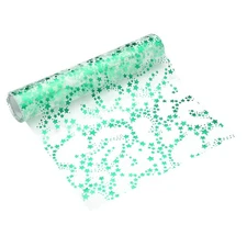 Green Table Runner Roll, 11" x 30 Feet Sequin Foil Metallic Table Runner