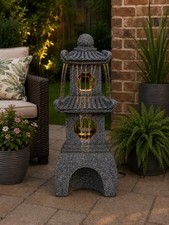 Garden Ornament  Water Feature LED Light Outdoor NOT SOLAR - DS6227 -ELM WH