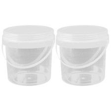 2 Stück transparenter Kunststoff-Aufbewahrungseimer,
