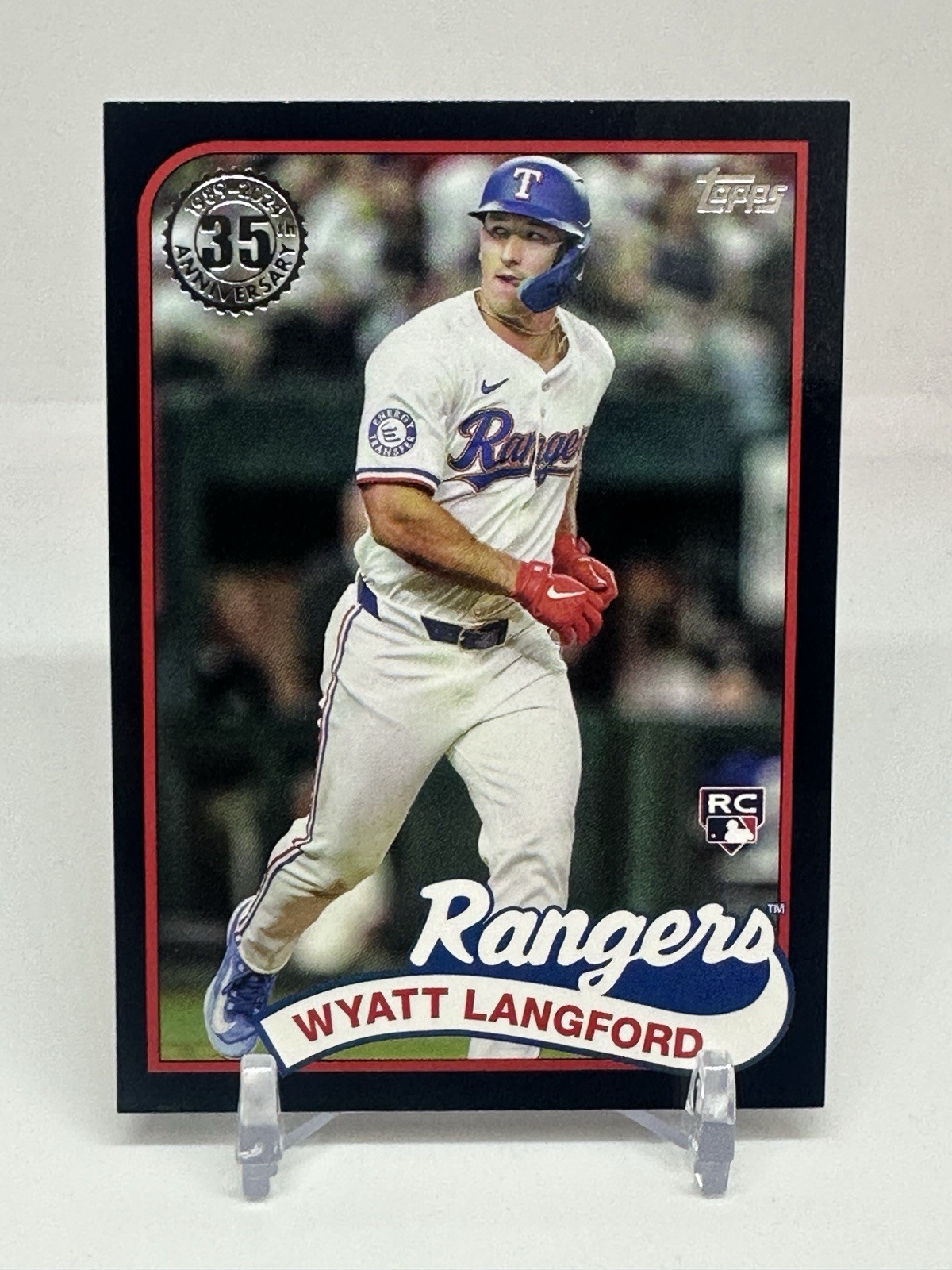 2024 Topps Update #89US-36 Wyatt Langford RC '89 Design Black /299 Texas Rangers